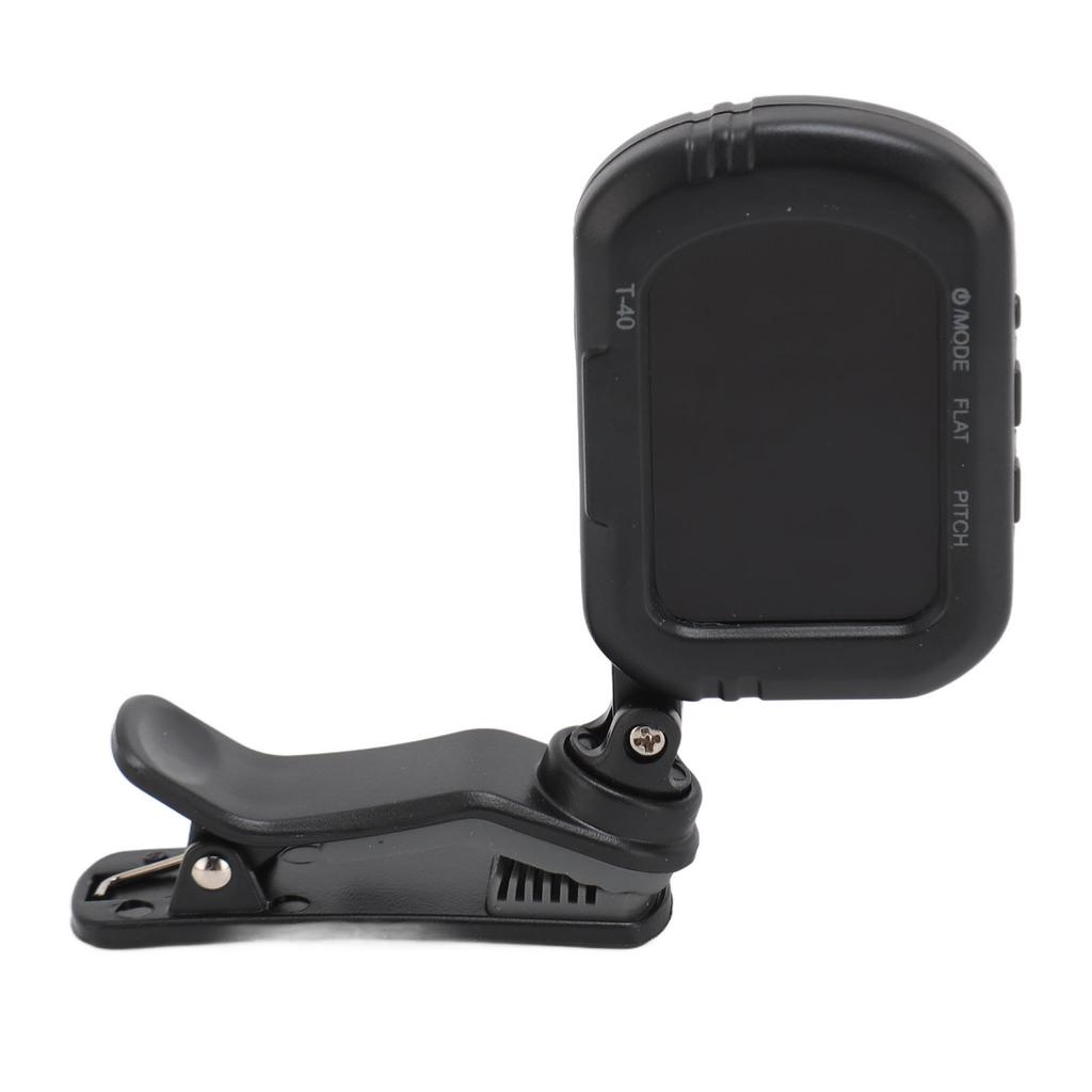 Clip On Guitar Tuner Black LCD Display A0 27.5Hz To C8 4186Hz Quick Response Violin Tuner for Bass U