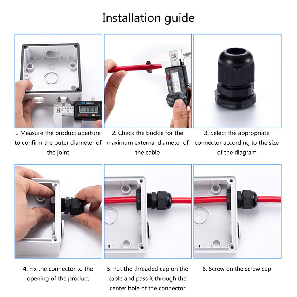 38 Pcs Cable Gland Waterproof Adjustable Connectors Cable Glands Joints Cable Grommets NPT Type Cable Fitting Kits