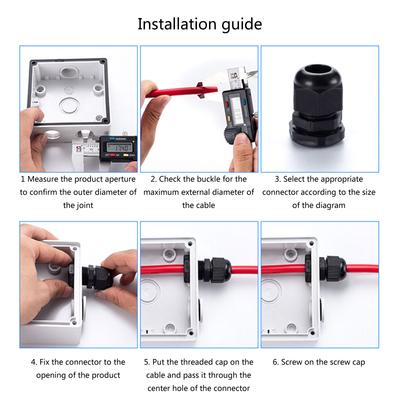 38 Pcs Cable Gland Waterproof Adjustable Connectors Cable Glands Joints Cable Grommets NPT Type Cable Fitting Kits