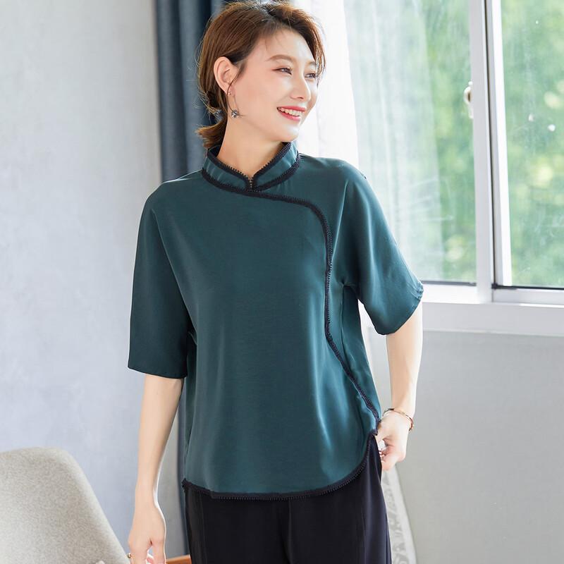 Jianhu Women s Qipao Collar Summer Top 2XL