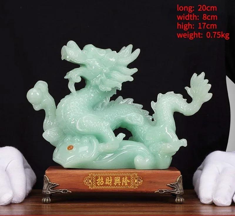 Lucky Animal Jade Housewarming Dragon Crafts Office Home Living Room Decor