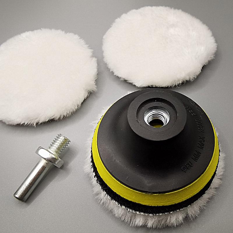 Car Detailing Wool Pad Set: 3-7 Inch Faux Wool Polishing Discs, 5 Pieces