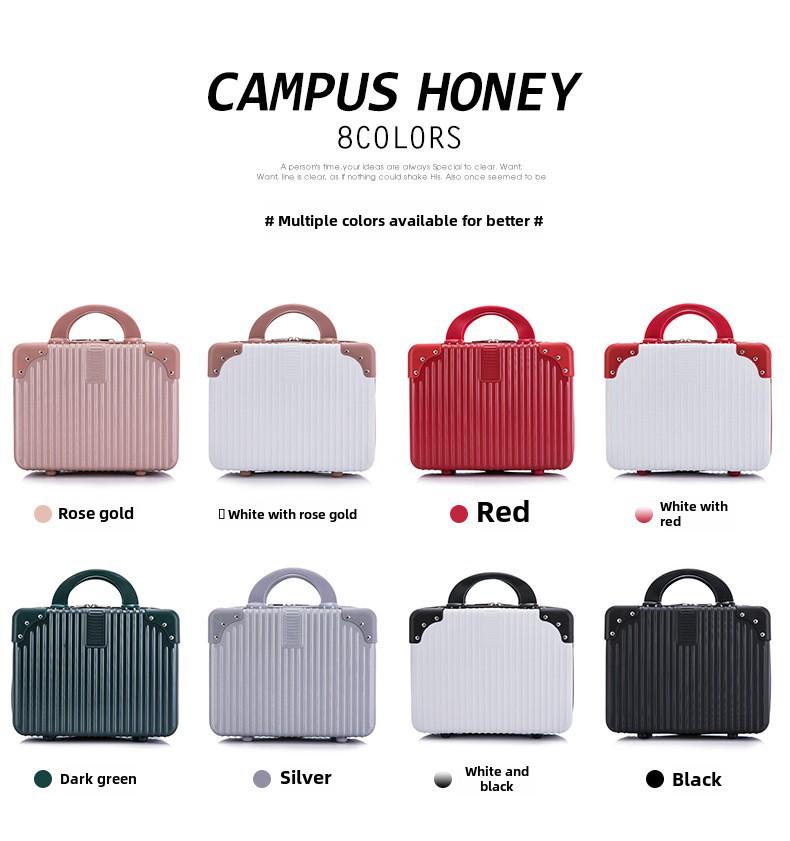 14-Zoll Damen Leichtes Kleines Gepäck: Tragbare Make-up- und Aufbewahrungsbox mit großem Fassungsvermögen