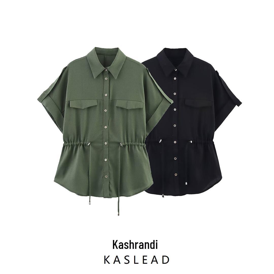 

Spring 2025 European & American Style Women s Safari Shirt, Linen Blend Fashion Small