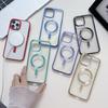 Luxury Plating Transparent Magsafe Magnetic Phone Case For Apple iPhone 11 12 13 14 15 Pro Max Soft Protection Cover On 14 Plus