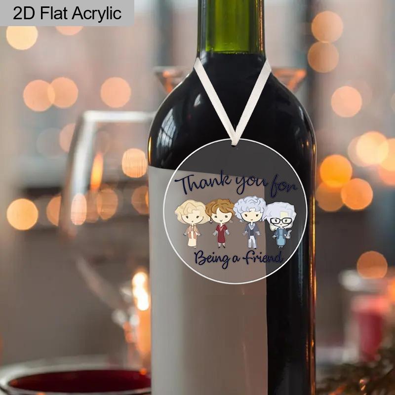 1 szt. Przezroczysta Akrylowa Ozdoba Przyjaźni Podziękowanie za Bycie Przyjacielem Wisząca Dekoracja Prezent Świąteczny dla Najlepszego Przyjaciela Dekoracja Drzewka