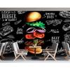 Fast Food Restaurant Wall Mural Burger Fries Wallpaper Fast Food Restaurant Pizza Snack Bar Mural