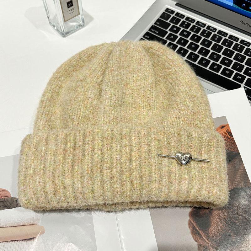 Autumn and Winter Love Knitted Warm Hat Women's Outdoor Wind and Cold Cover Ear Protection Cycling Sports Hat Hat