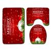 Christmas Printed Shower Curtain Floor Mat Four-Piece Bathroom Toilet Non-Slip Absorbent Carpet Toilet Non-Slip Door Mat
