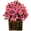 Artificial Flower Plants, Leaves Wooden Potted Flowers, Home Décor, Light Pink