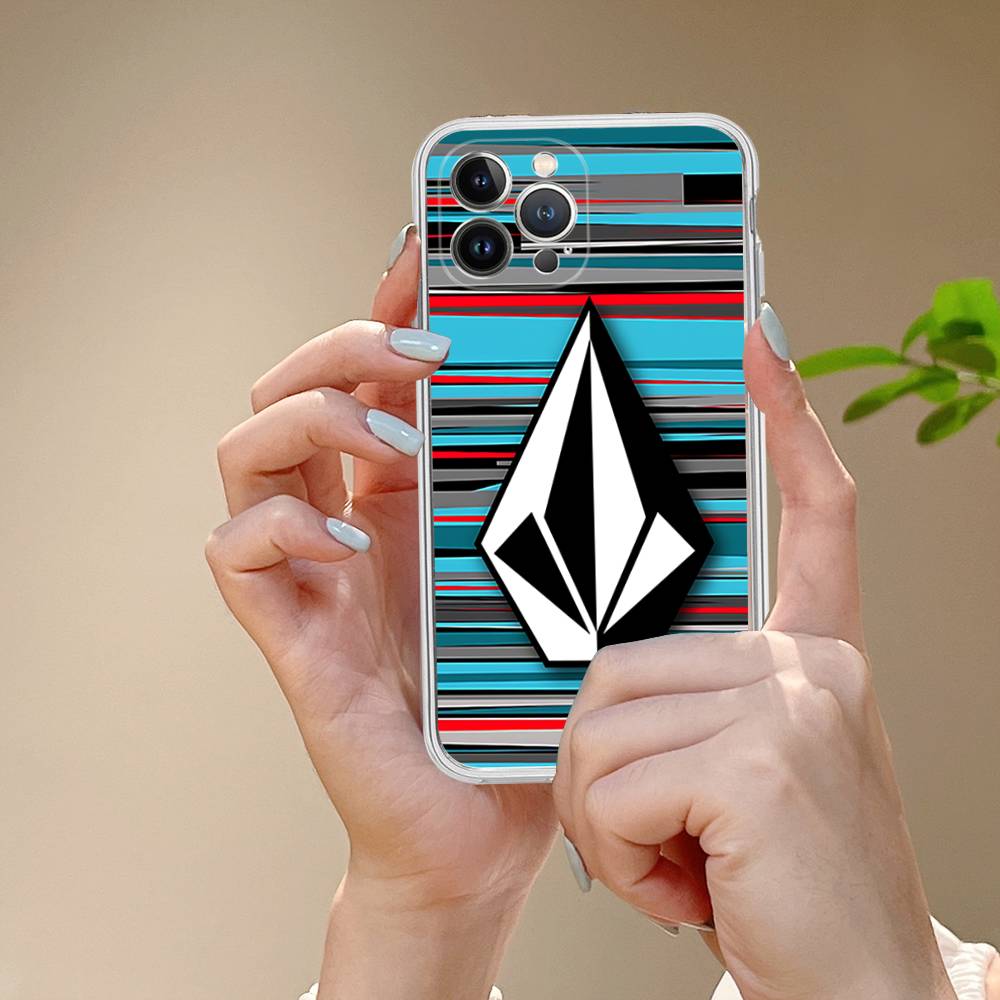 V-Volcom LOGO Fashion Phone Case For IPhone 17 16 15 Plus 14 13 Mini 12 11 Pro Max Soft Shell Cover