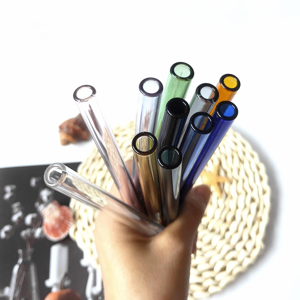 10Pcs Reusable Drinking Straw Glass Straws Eco-friendly High Borosilicate Glass Straw Tube Party Bar Drinkware Bar Accessories