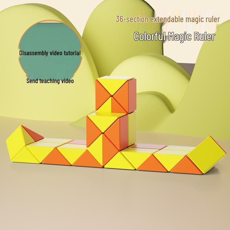 Folding Magic Ruler Set: Colorful Educational Toy for Kids - 24/36/48/60/72 pcs.