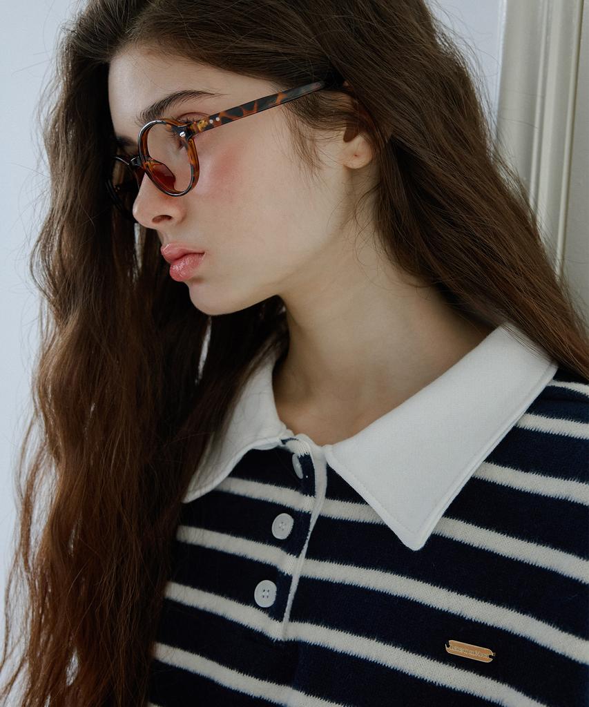 LETTER FROM MOON Saint Rugby Striped Sweater (Navy)