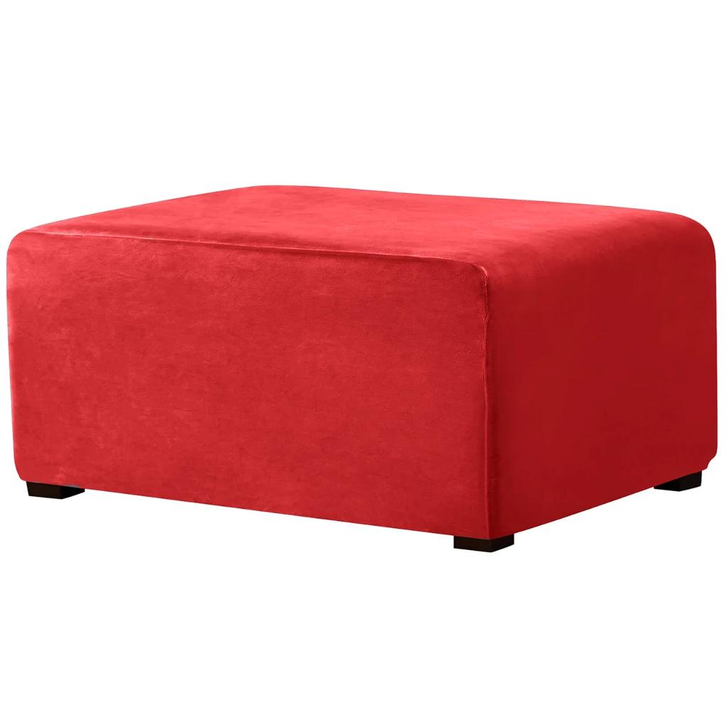 4 Szie Real Velvet Form Stretch Rectangle Folding Storage Covers Ottoman Washable Removable Footstool Protect Slipcovers