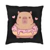 Capybara Yuzu Onzen Bath Pattern Square Pillow Case Home Decorative Cushion Cover Throw Pillow For Car Double-Sided Printing