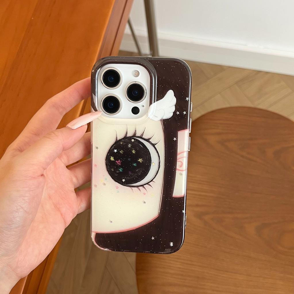 Traumhafte Mädchen mit großen Augen Süße Handyhülle Für IPhone 16 17 15 14 13 12 11 Pro Max Air 15 Plus Transparente Silikon Weiche Hülle