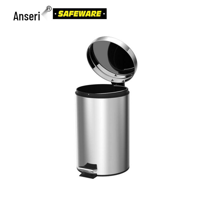 Ansellry 13992 Commercial Stainless Steel Foot Pedal Trash Can, 12L (3-Pack)