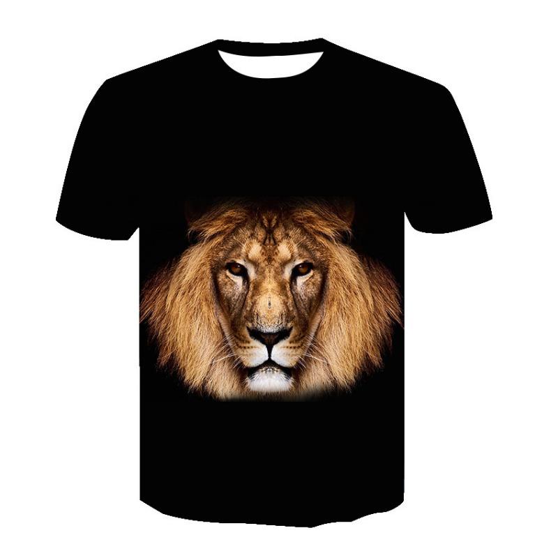 Men's Women's T-shirt with Tiger Lion Leopard Portrait Pattern 3D Digital Print Loose Short Sleeved Top T-Shirts Men’s