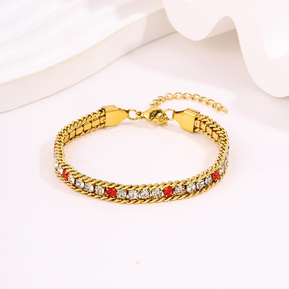 Titanium Steel High-end Sense, Multi-color Light Luxury Zircon Does Not Fade, High-value Color Diamond-encrusted for Girls