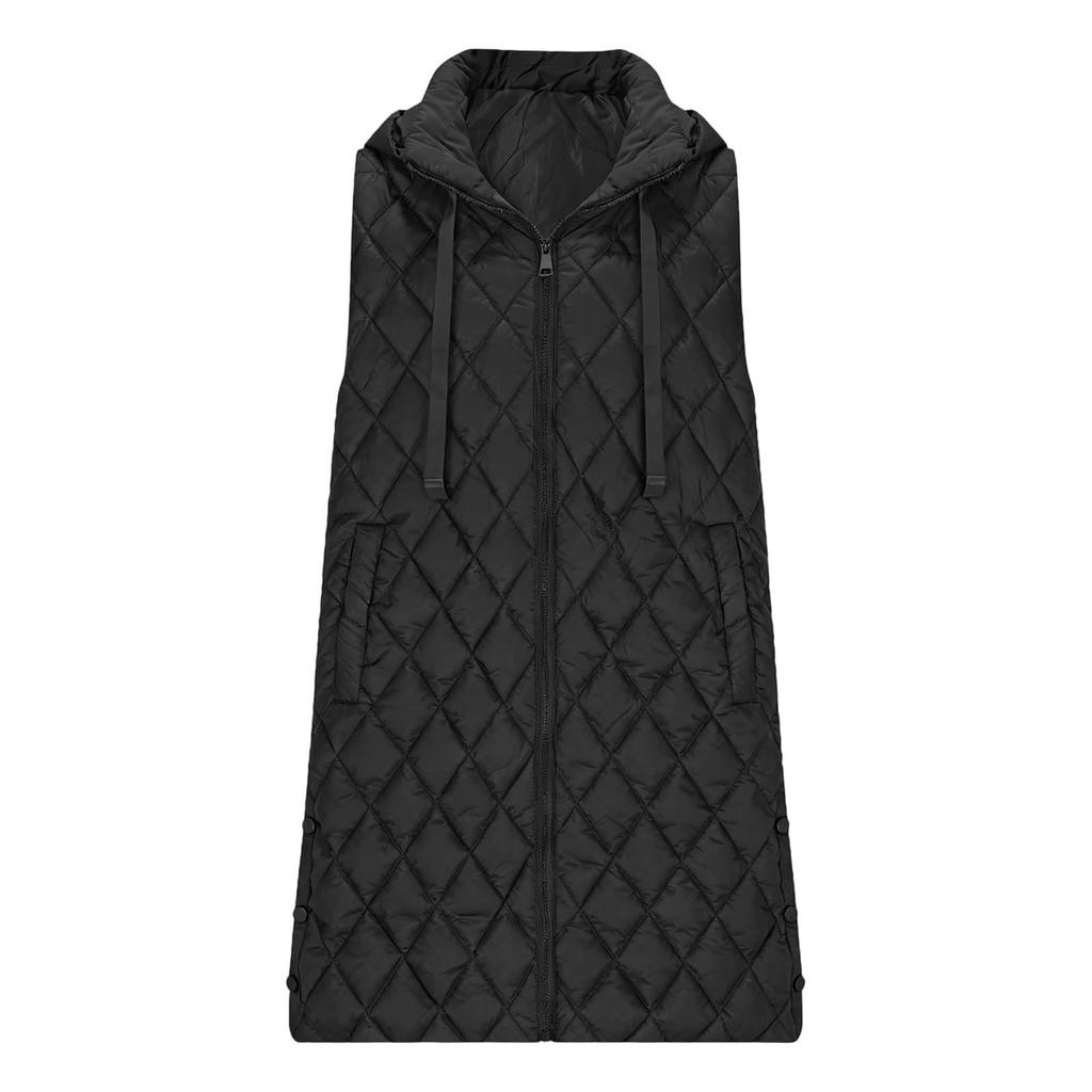 Vestă Lungă Femei Simplă Fără Mâneci cu Glugă Vestă de Iarnă Jachetă Outerwear Palton Ușor Călduros Outerwear