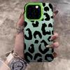 Black Leopard Print Electroplate Silver Phone Case For iPhone 17 16 15 14 13 12 11 Pro Max 17 Air 16E 7 8 Plus X XS XR Cover