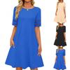 Women's  Summer Spring Casual T Shirt Dress Short Sleeve  Vacation  Sundress