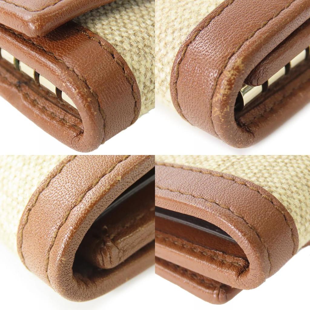Used GUCCI Key holder  282432 Interlocking six hooks GG canvas/Calfskin beige Brown Accessories