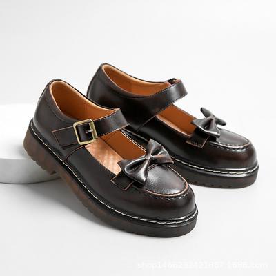Fashion 2024 New Jk Uniform Small Leather Shoes Japanese Female Flat Summer Thin Bow Lolita Mary Jane Shoes Low Heel Women Shoes
