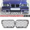 Для BMW E36 3 Серії 1997-1999 Автомобільна решітка Діамантовий стиль Передня нирка ABS Передня решітка капота Срібляста 51138195152 51138195151 Запчастини
