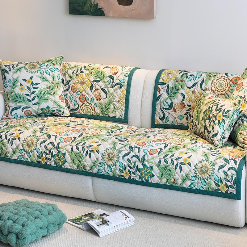Modern American Plush Sofa Cushion Cover - Thick, Non-Slip, for Autumn/Winter