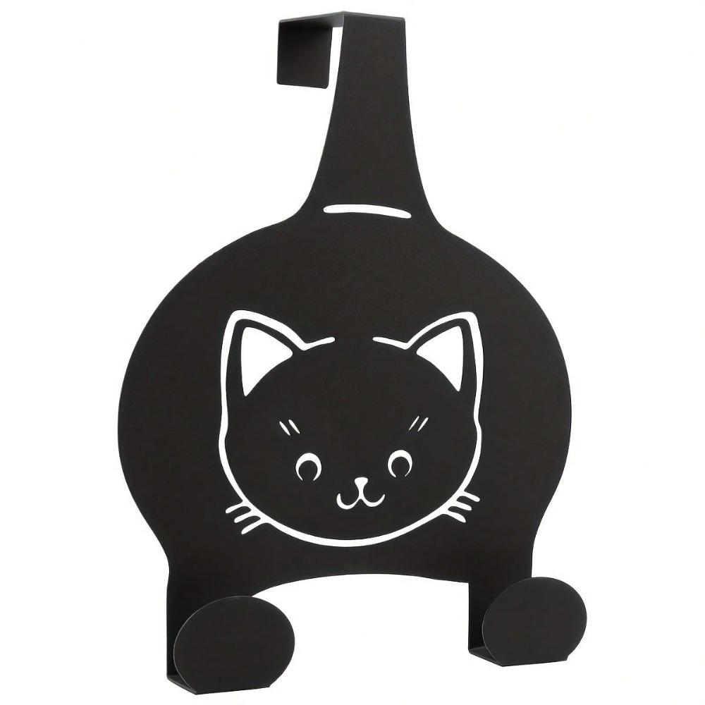 Cat Shaped Over Door Hook Adhesive Mount Metal Hanger for Coat Keys Caps