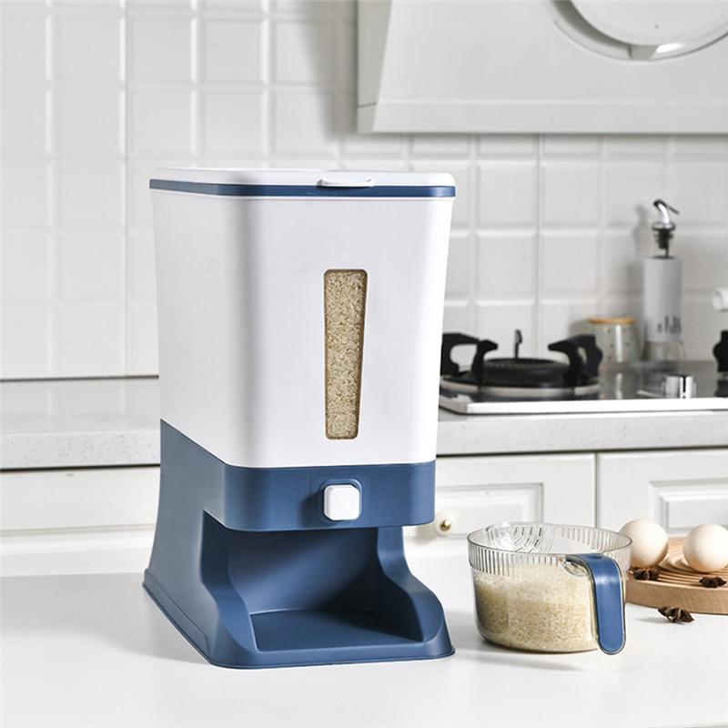 Good-Sealed Grain Container Storage Household Cereal Rice Box Dispenser Bucket Rice Cans 10KG-A