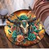 Cow Skull Circular Rug - Office Decorative Carpet For Living Room Bedroom Door Mat Floor Rug Computer Chair Area Rug