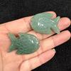 Tiger Eye & Rose Quartz Fish-Shaped Pendant, Semi-Precious Stone, 34×23mm, DIY Crafts