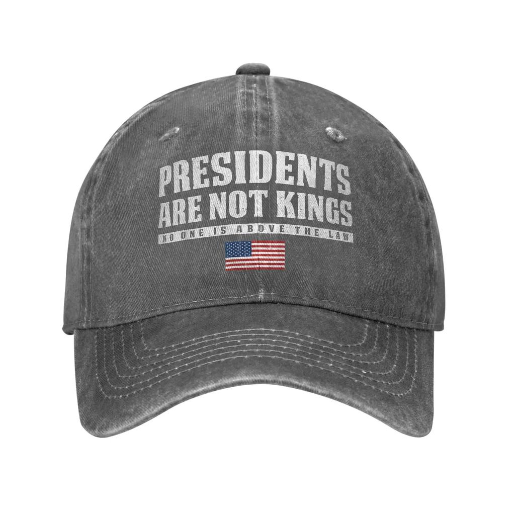 Presidents Are Not Kings USA Flag Unisex Baseball Cap No Kings In America Distressed Denim Washed Hats Cap Outdoor Soft Headwear