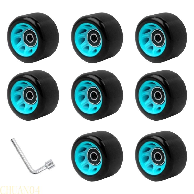 A1A2 Skateboard Wheel with Bearings, Roller Skate Wheels Set Double Row Roller Skate Accessory Quads Skate Replacement Wheel