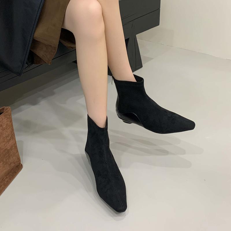 Fashion SUOJIALUN 2025 Winter New Brand Women Ankle Boots Fashion Square Low Heel Ladies Elegant Short Boots Dress Outdoor Chelsea Shoes