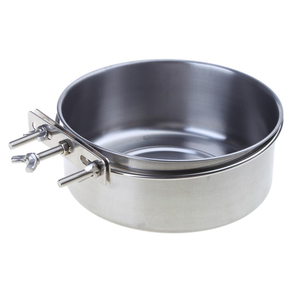 Cage Cats Water Food Dispenser Bowl for Small Animals Rabbit Stainless Steel for Pets Cage Mount Hanging Bowls