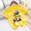 Palm Tree Folding Sun Pattern Summer Boy and Girl Casual Round Neck Short Sleeved T-shirt