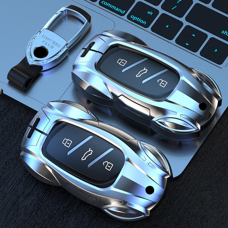 Metal Auto Smart Key Fob Case Cover Mount Housing Protector Chain Keyring Remote Fit For Mg New Zs Ev Mg4 Mulan Ehs Mg5 Mgi5 Mg6 Ezs
