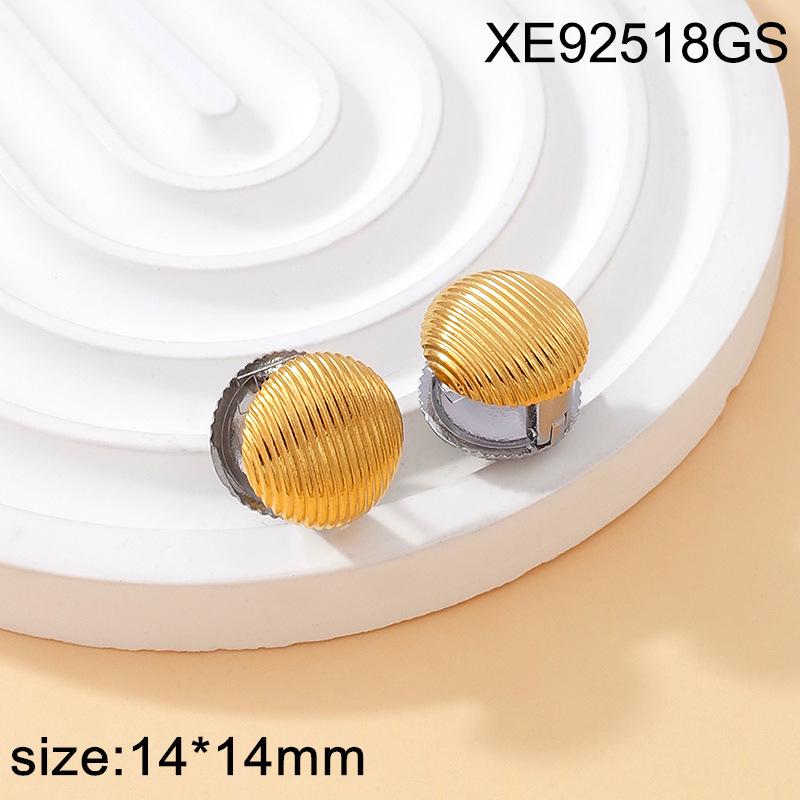 18K Gold Plated Titanium Steel Geometric Studs & Hoops Earring Set for Women - European & American Style