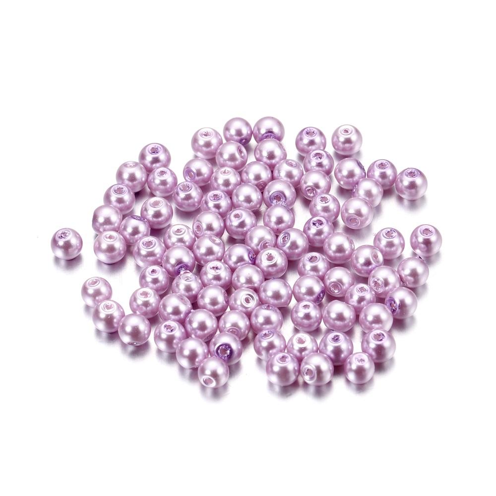 50-100Pcs 4/6/8mm Round Glass Bead Imitation Pearl Beads for DIY Earrings Necklace Jewelry Making Findings Accessories