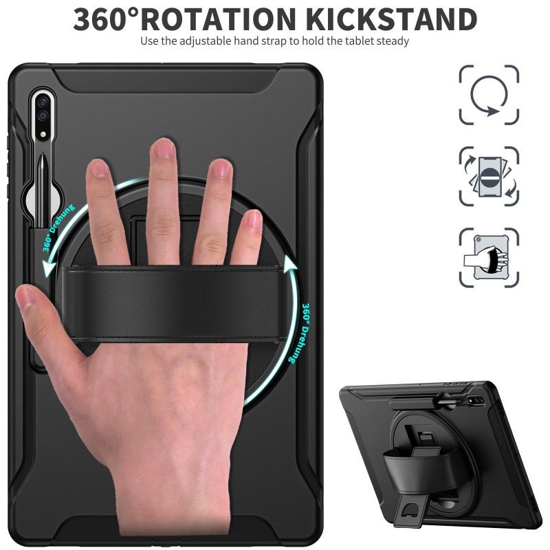 Shockproof Tablet Case With Wrist Strap Rotating PC Stand Galaxy Tab S8 Ultra X900 X906