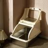 Stylish Cat Litter Box Dual-Exit Cat Toilet Stainless Steel Pet Litter Tray Odor-Proof Cats Sand Box Multi-Function Pets Bedpans
