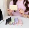 Korean Women's Short Wallet Bow Leather Cute Wallet Student Card Bag Three Fold Wallet ID Card Holder Hasp Coin Purse