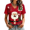 Women's Casual Short Sleeve Christmas Print T-Shirt