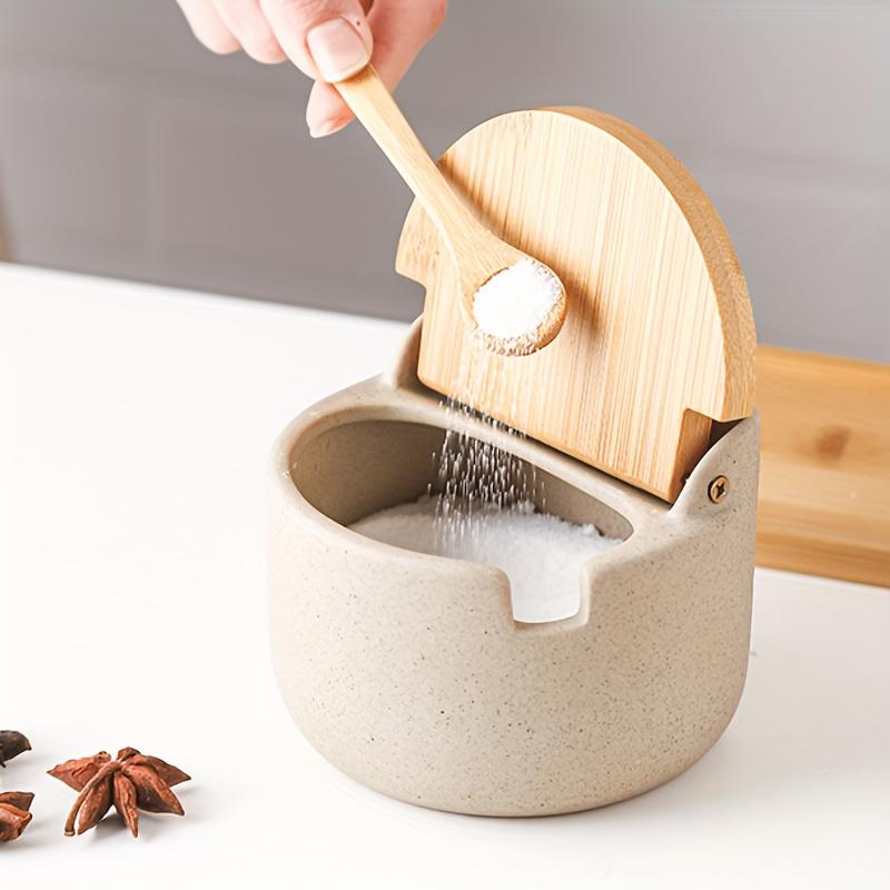 1pc Seasoning Pot Set Kitchen Spice Pot Seasoning Containers Ceramic Monosodium Glutamate Pot Salt and Pepper Jar Pepper Contaniers Seasoning Storage