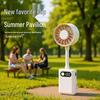 Foldable USB Mini Handheld Fan with Digital Display and Silent Clip