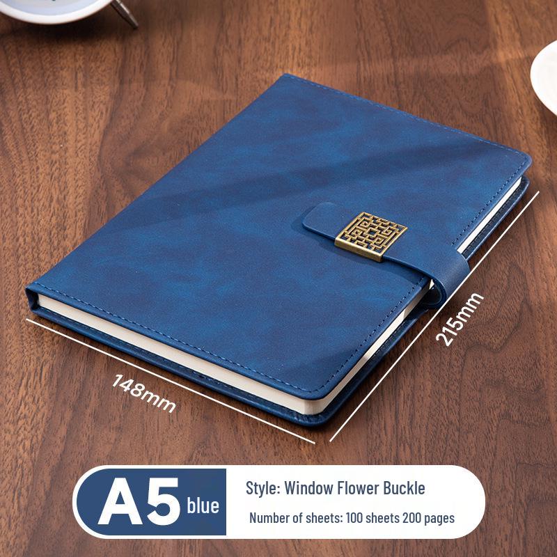 A5 Sheepskin Soft Leather Notebook – Customizable, Logo Printable, Thick Business Office Design